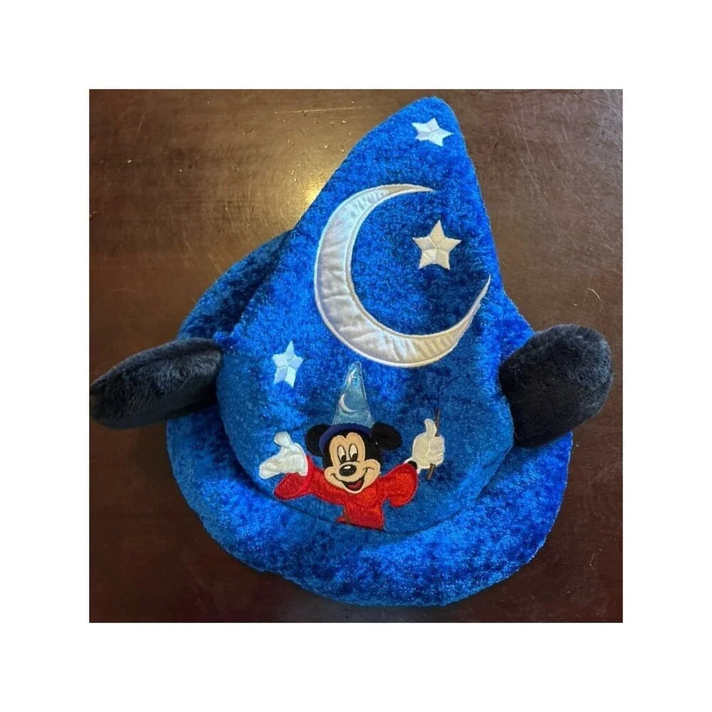 Vintage Walt Disney World Mickey Mouse Fantasia Sorcerer Wizard Hat Blue W/ Ears